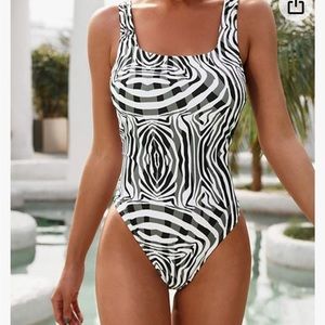 Animal/Zebra Print Cheeky One Piece Swimsuit by PrettyGarden SZ XL
